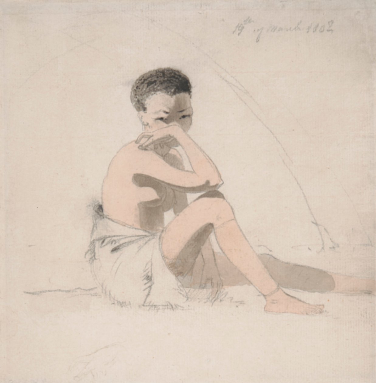 Korah Oturan Kız by Samuel Daniell