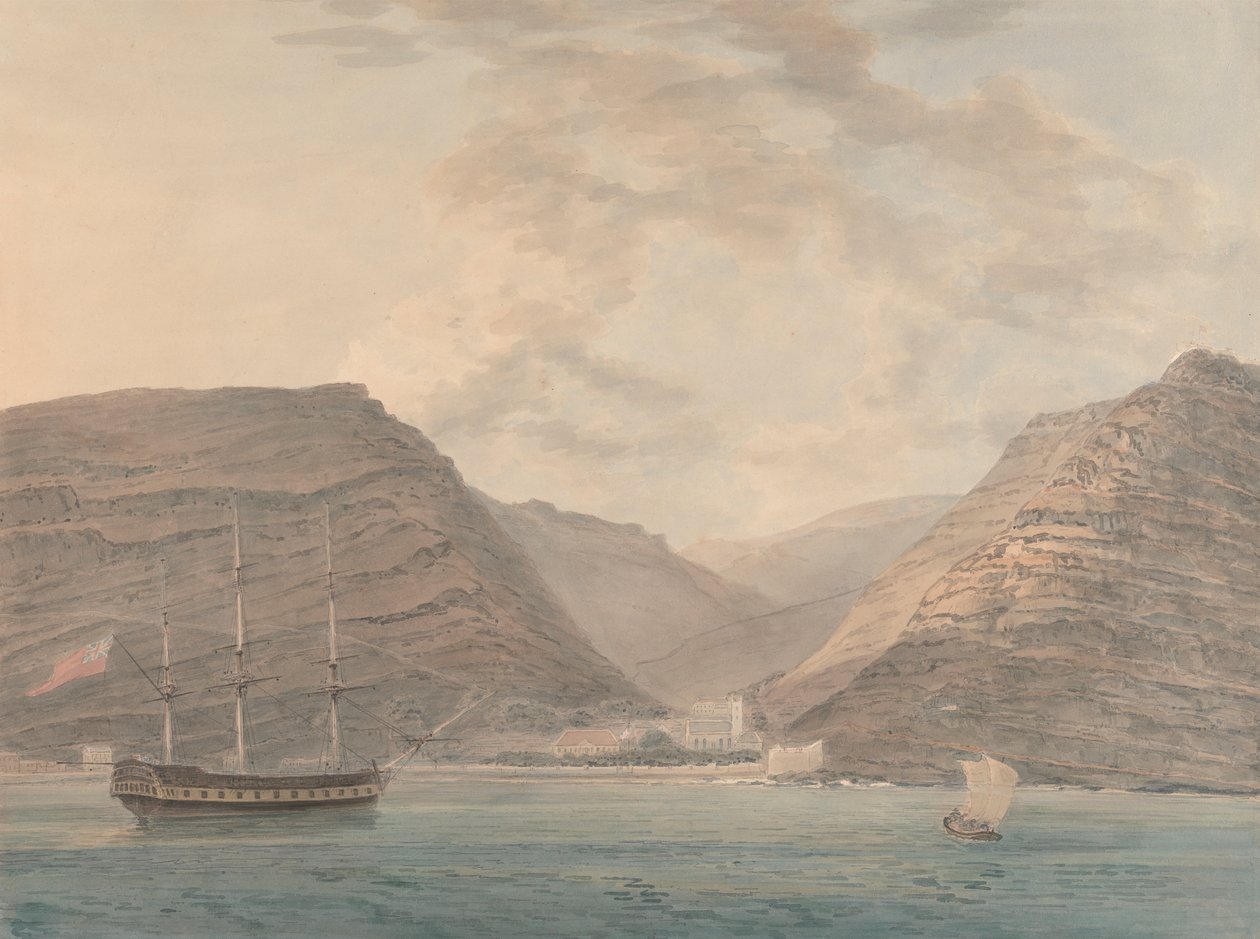 Man of War Limanda Demirli, Arka Planda Dağlar by Samuel Davis