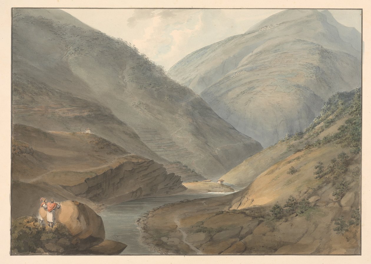 Nehir ile Dağlık Manzara by Samuel Davis