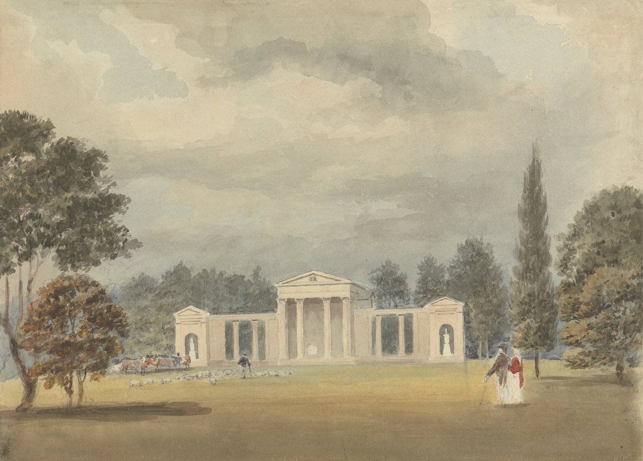 Cemaat Kilisesi, Önden ve Kısmi Sağdan Görünüm, Ayot St. Lawrence, Hertfordshire by Samuel Davis