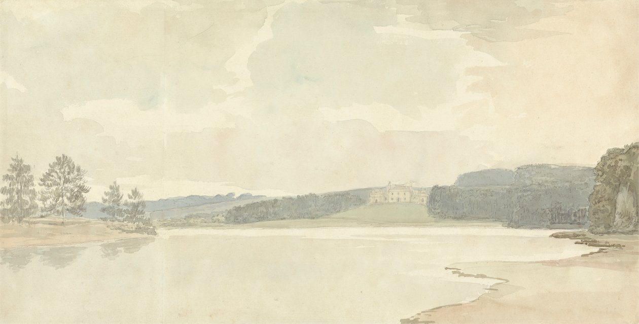 Uzakta Bir Kır Evi ile Nehir Manzarası by Samuel Davis