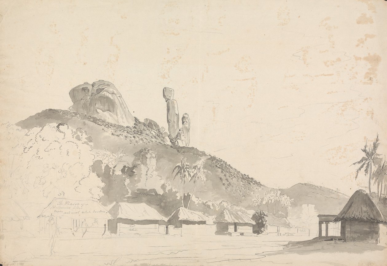 Bir Köyün Üzerindeki Kaya Oluşumu by Samuel Davis
