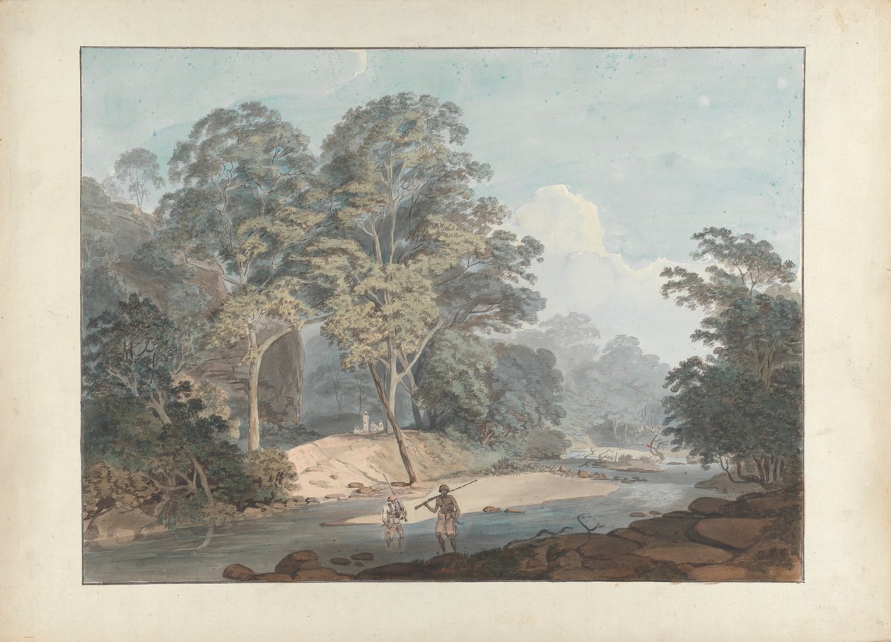 Sepoy'larla Rocky River Sahnesi by Samuel Davis