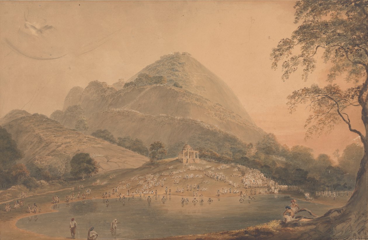 Bhagulpore [Bhagalpur] yakınlarındaki Mundar Tepesi'ne Yıllık Hindu Tatil Köyü by Samuel Davis