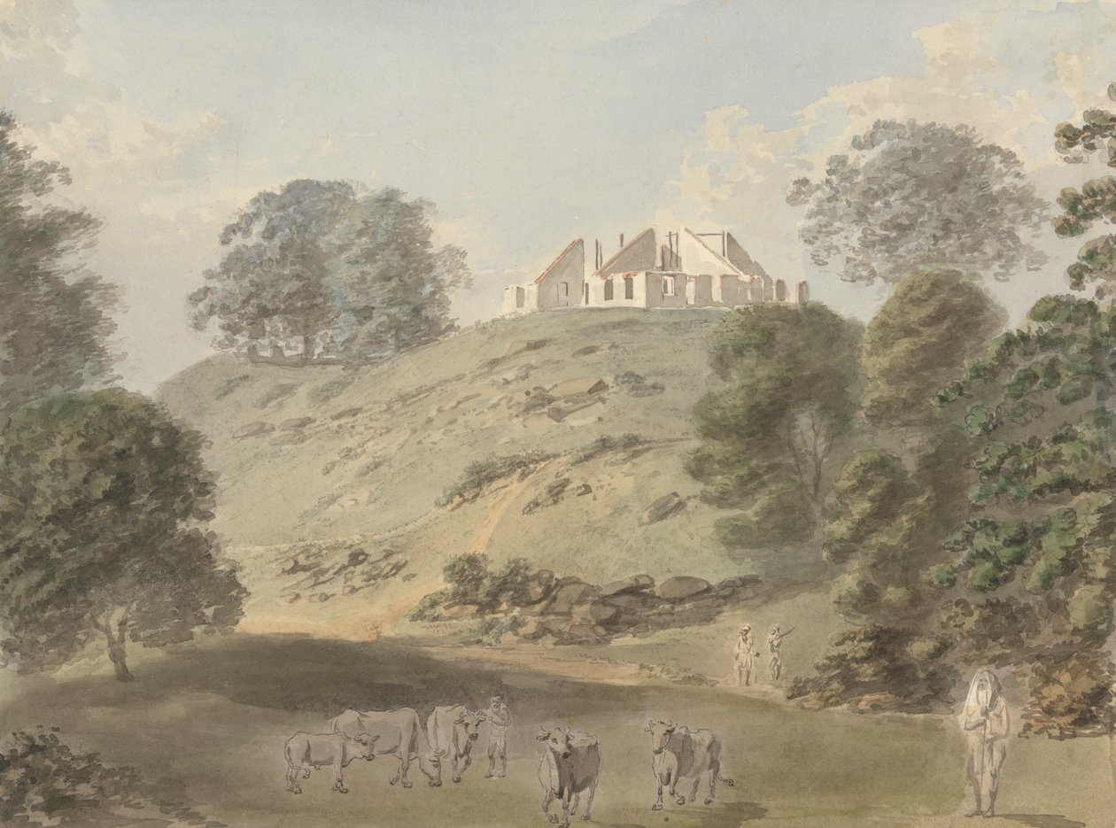 Bhagalpur yakınlarındaki Colgong'daki Bungalov, yandıktan sonra göründüğü şekliyle by Samuel Davis