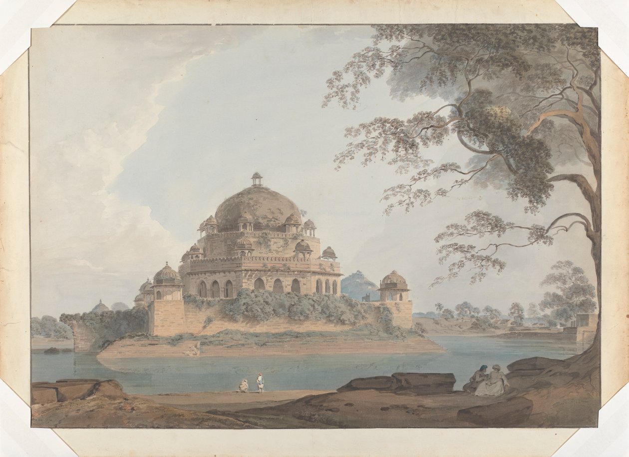 Bihar'daki Sasaram'daki Shershah'ın Mezarı'nın görünümü by Samuel Davis