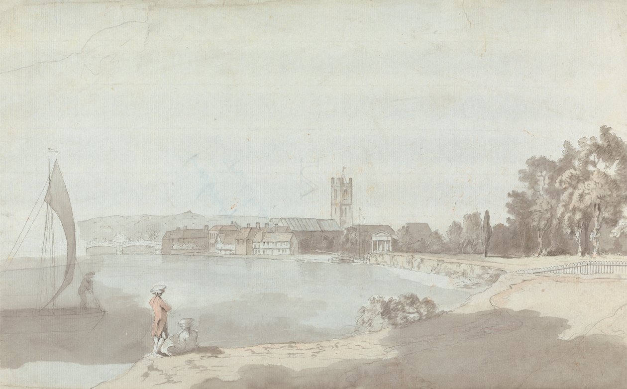 Bir Nehir Kenarındaki West Country Kasabası by Samuel Davis