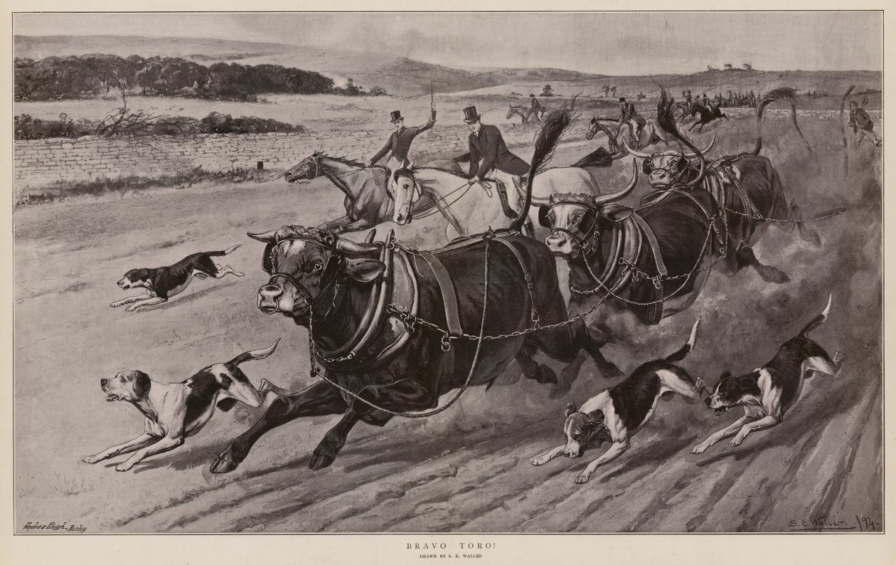 Bravo Toro! (lito) by Samuel Edmund (after) Waller