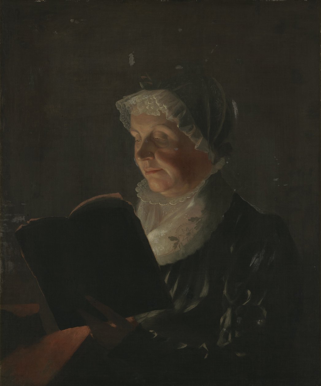 Mum Işığında, c.1820 (ahşap üzerine monte edilmiş tuval üzerine yağlı boya) by Samuel Finley Breese Morse