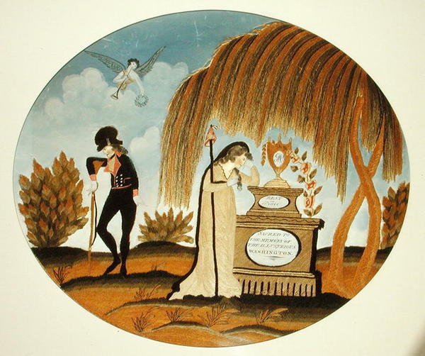 George Washington için yas tutmak (kalem ve mürekkep ve kağıt üzerine sulu boya) by Samuel Folwell