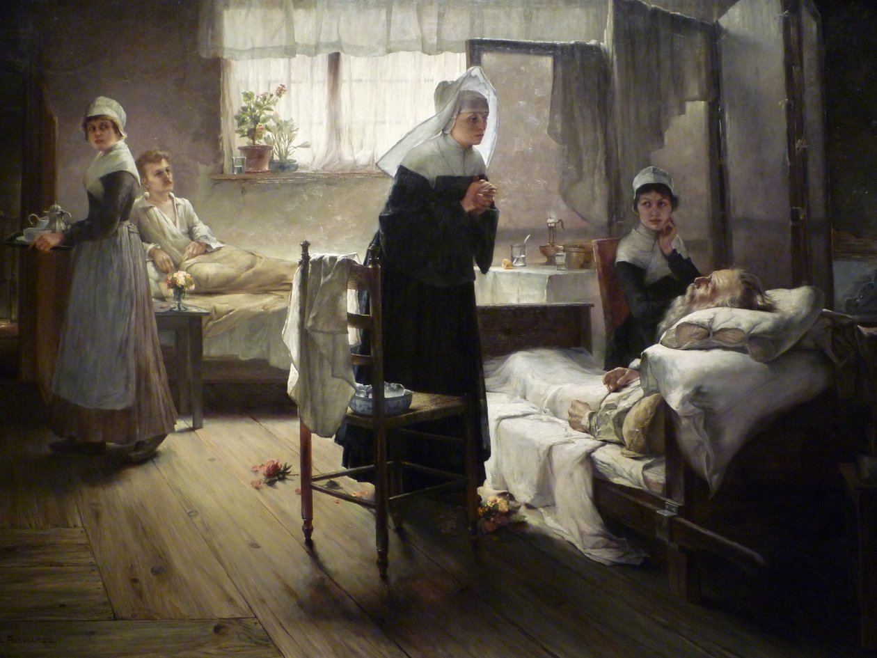 Evangeline hastanede sevgilisini keşfederken by Samuel G. Richards