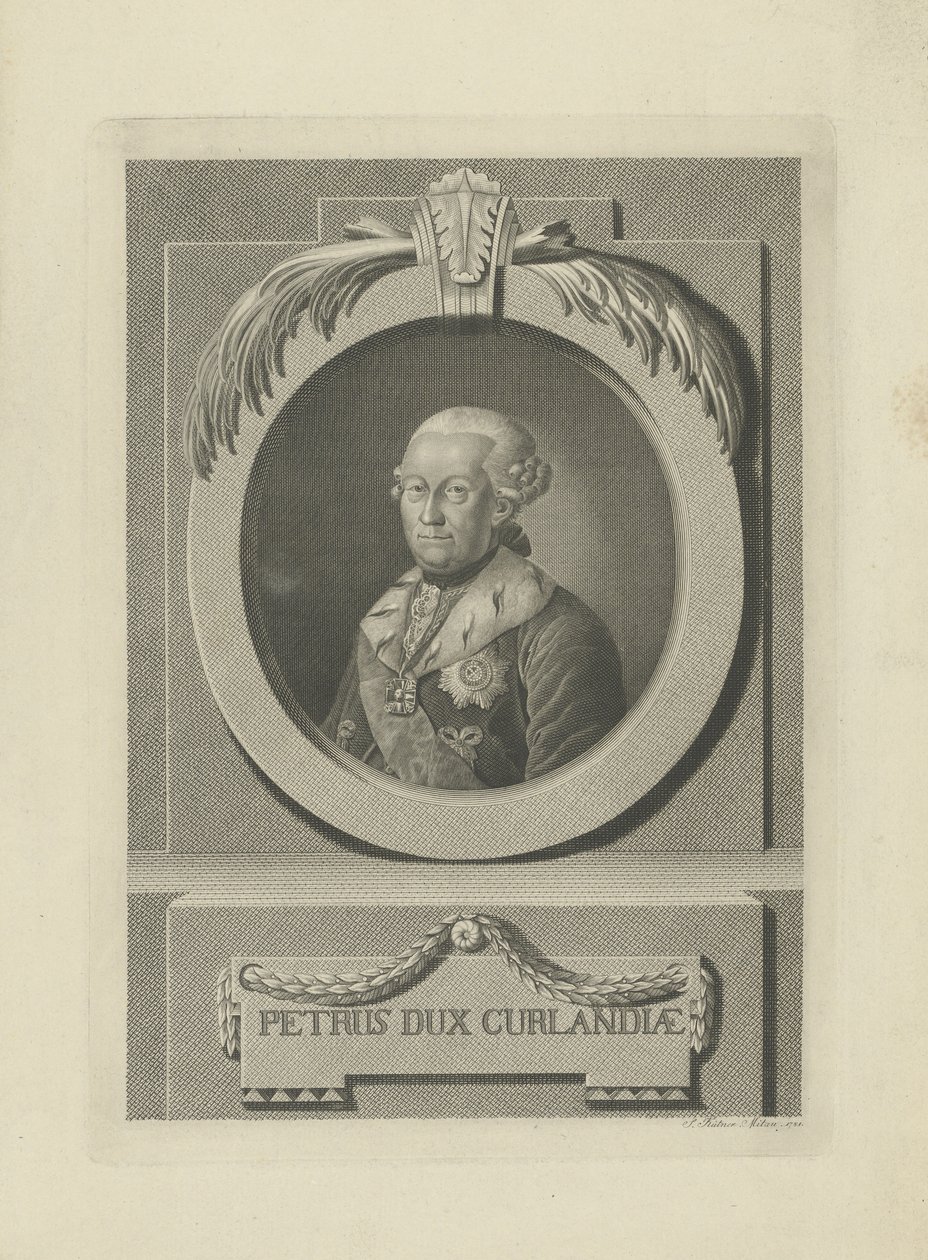 Peter von Biron 1724-1800, Courland Dükü ve Semigallia, 1781. by Samuel Gottlieb Kuetner