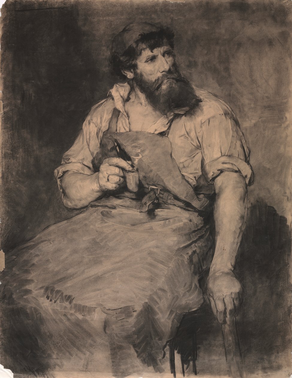 Demirhane, "Das Gericht" için çalışma, c.1883 (karakalem) by Samuel H. Crone