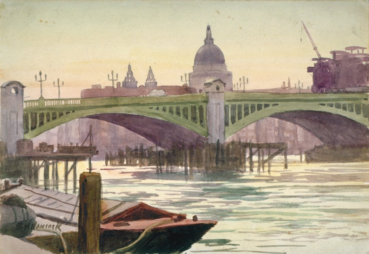 Southwark Köprüsü, Londra, 1930 by Samuel Harry Hancock