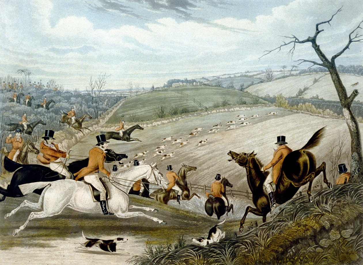Grand Leicestershire Tilki Avı, plaka 1 by Samuel Henry (after) Alken