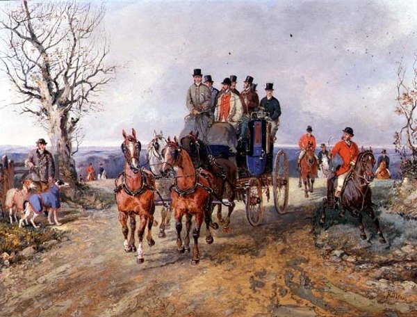 Açık yolda bir Koç ve Dört by Samuel Henry Alken