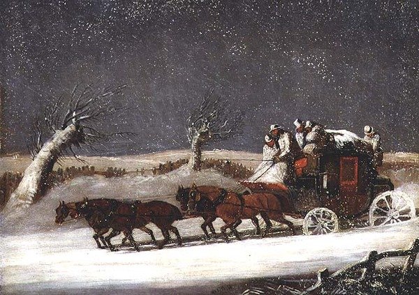 Kar Driftinde Posta Koçu by Samuel Henry Alken