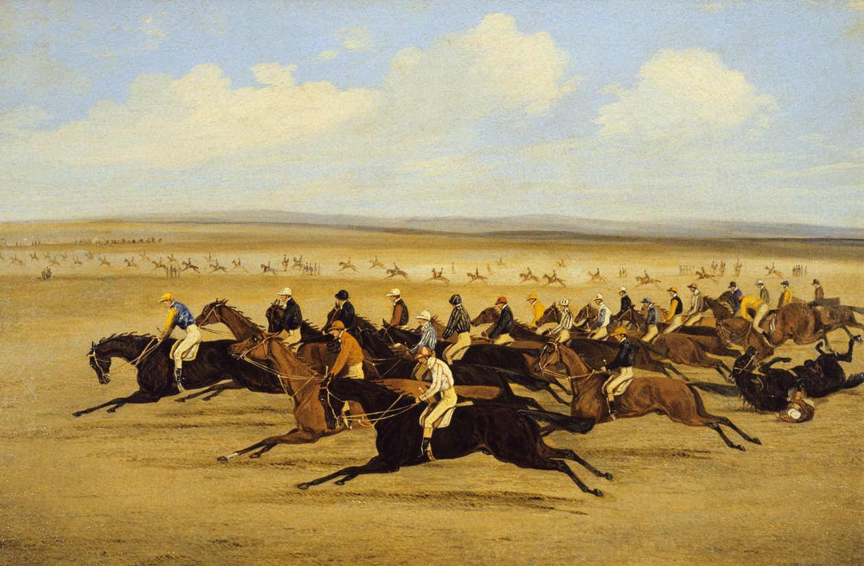 1850 Cambridgeshire Stakes: Başlangıç (tuval üzerine yağlı boya) (ayrıca bkz. 266407) by Samuel Henry Alken