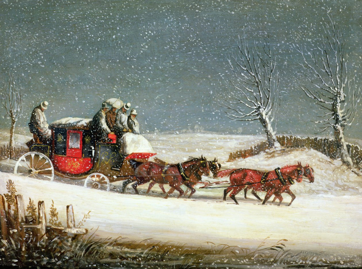 Derin Karda Kraliyet Postası (panelde yağ) by Samuel Henry Alken