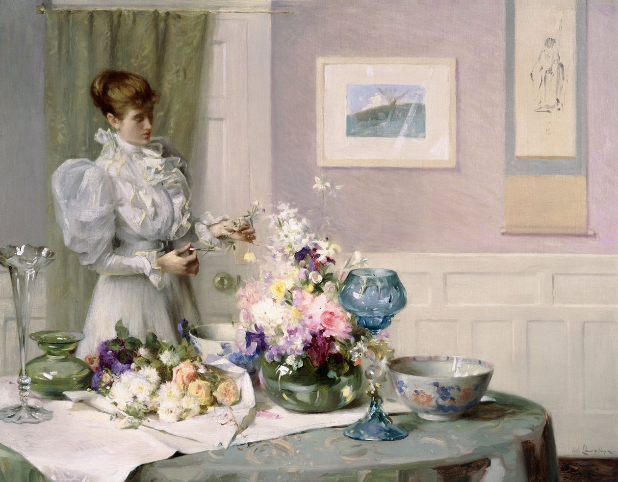 çiçek aranjörü by Samuel Henry William Llewelyn