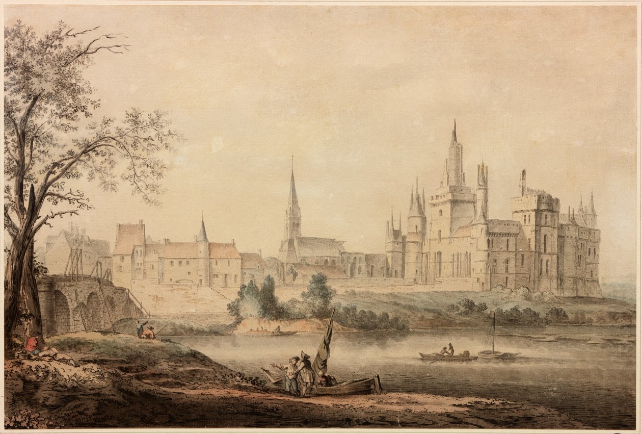 A French Chateau, 1770 (pen and ink und wc on paper) by Samuel Hieronymous Grimm