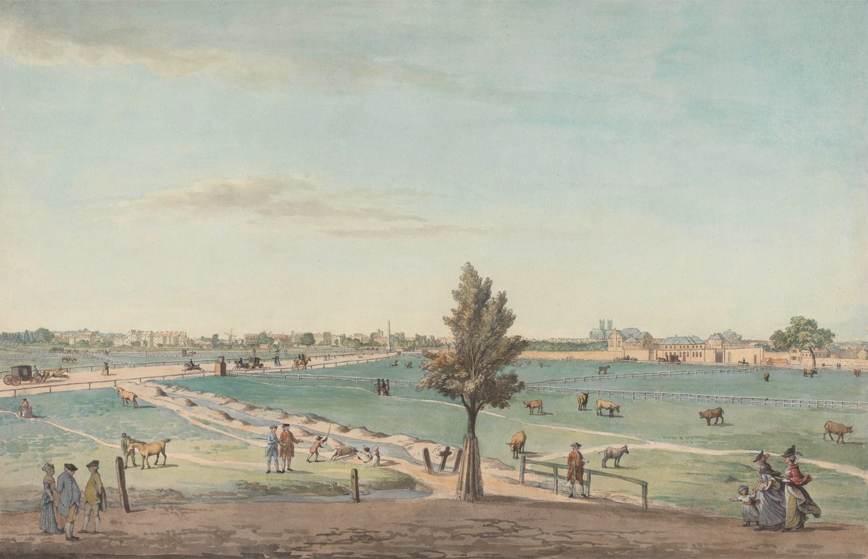 Kennington Common, 1776 (kağıt üzerinde kalem, mürekkep, gövde rengi ve grafitli tuvalet) by Samuel Hieronymous Grimm