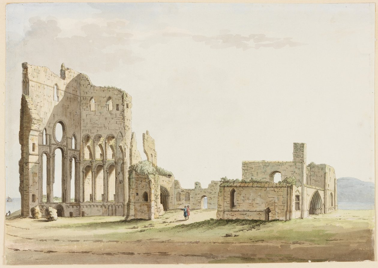 Tynemouth Manastırı, Northumberland (kağıt üzerinde kalem ve mürekkep ve wc) by Samuel Hieronymous Grimm