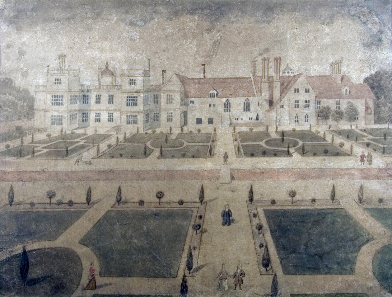 Welbeck Manastırı, güneybatı cephesinden, c.1780 (kağıt üzerinde wc) by Samuel Hieronymous Grimm