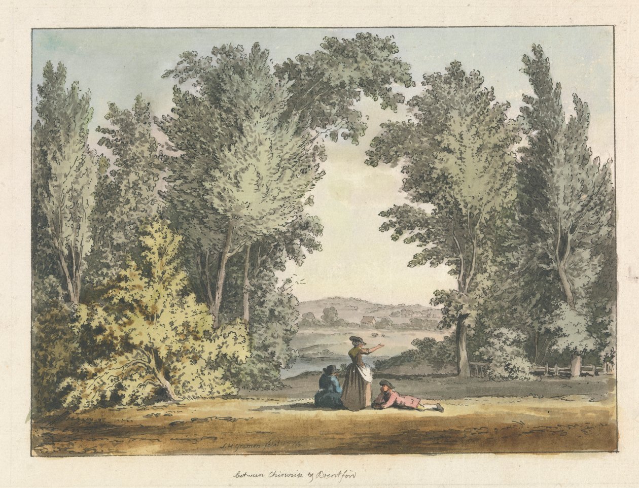Chiswick ve Brentford arasında by Samuel Hieronymus Grimm