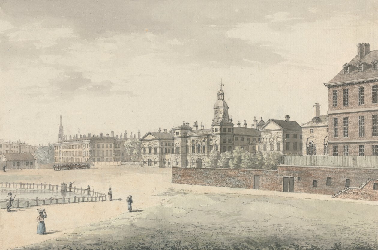 At Muhafızlarının Geçit Töreni, Whitehall by Samuel Hieronymus Grimm