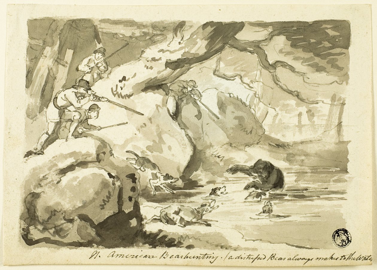 Kuzey Amerika Ayı Avı (rekto); Kabuk (ters) by Samuel Howett