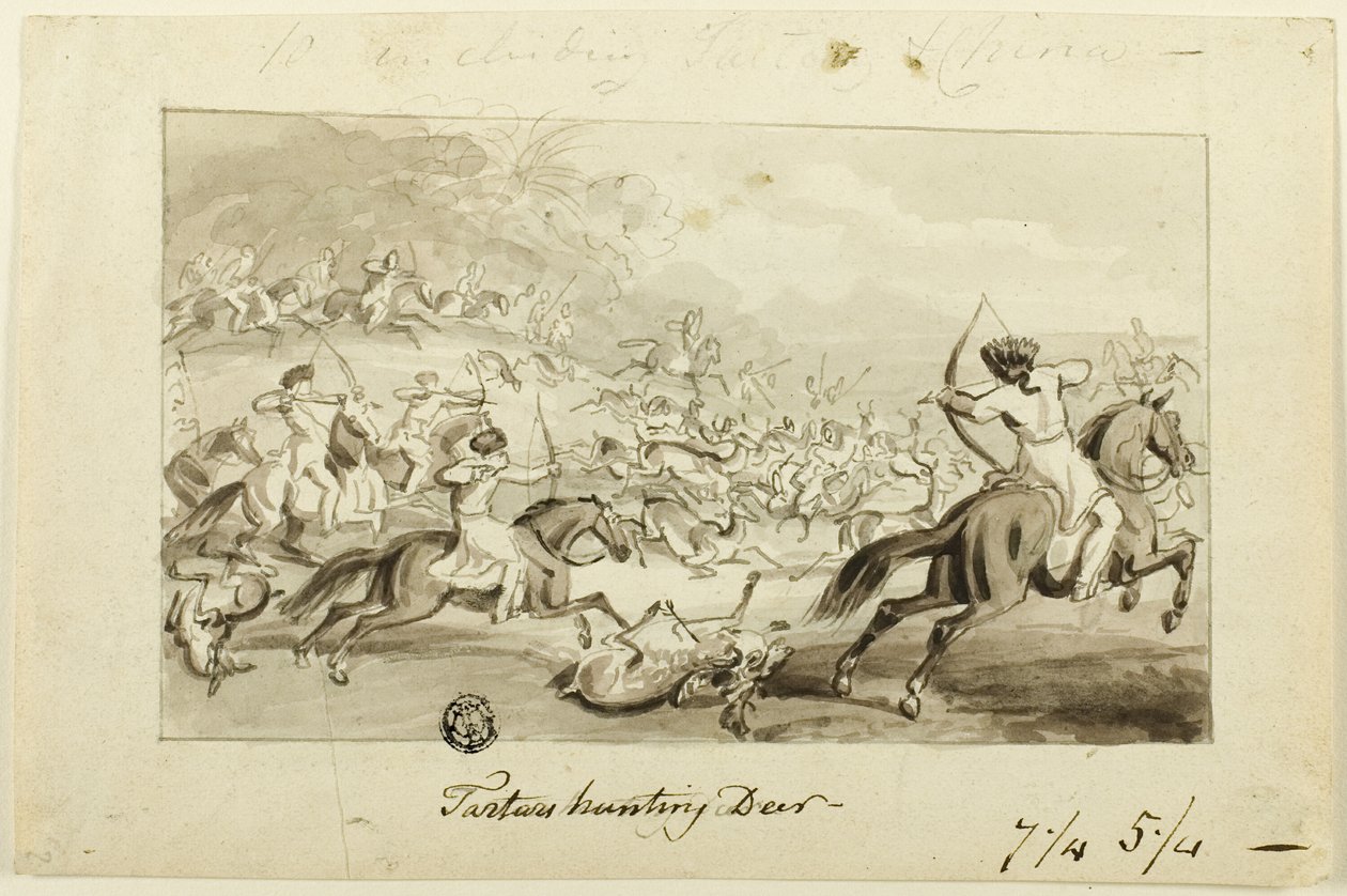 Tatarlar Geyik Avı (rekto); Kabuk (ters) by Samuel Howett