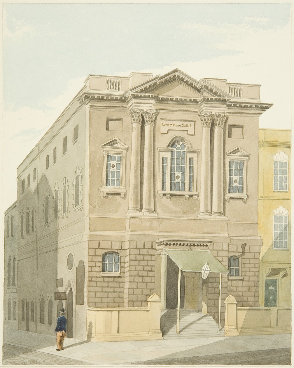 Meclis Odaları, Prince Caddesi (kağıt üzerine kurşun kalem ve sulu boya) by Samuel Jackson