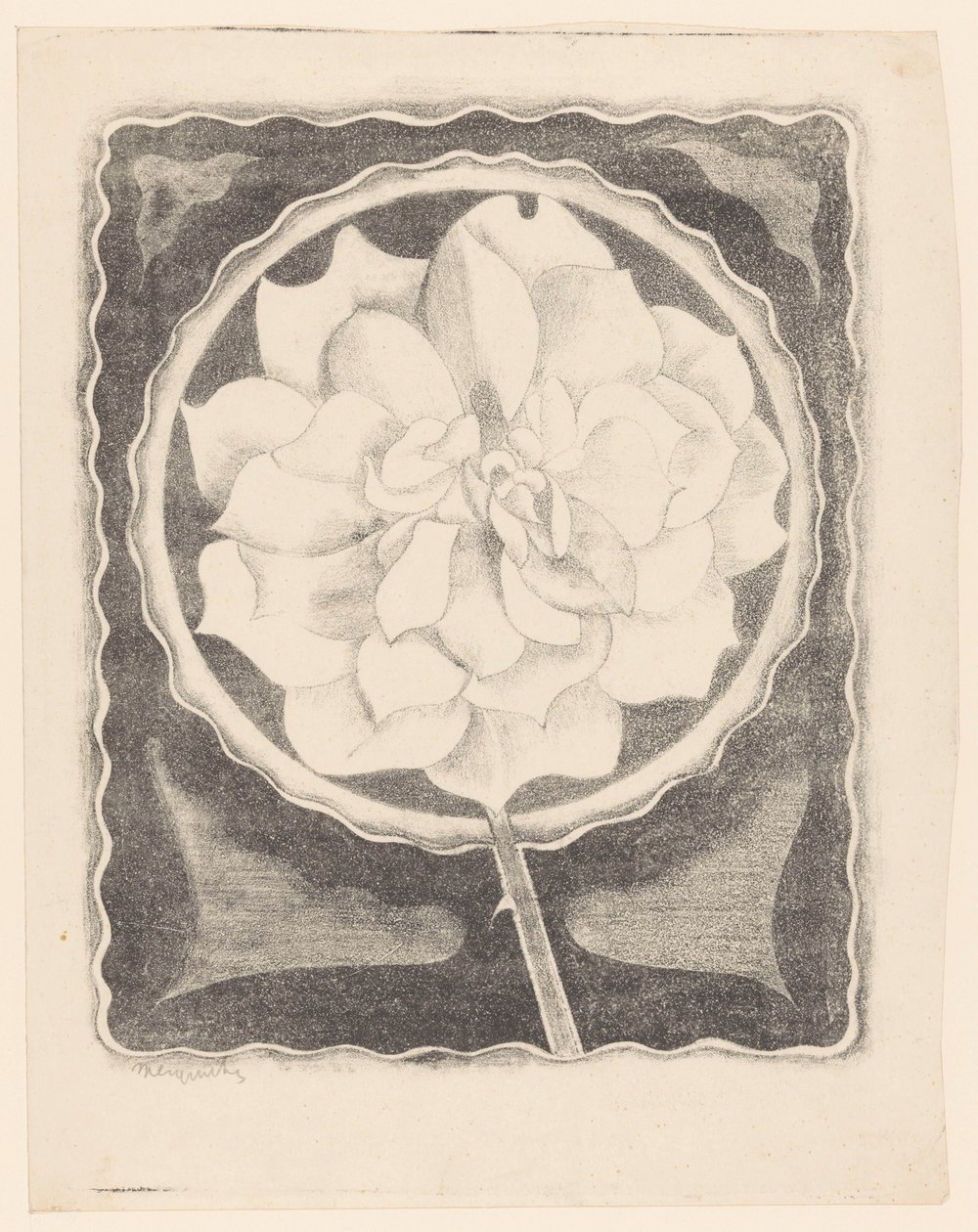 Gül (daire içinde, dalgalı kenarlı) by Samuel Jessurun de Mesquita (signed by artist)