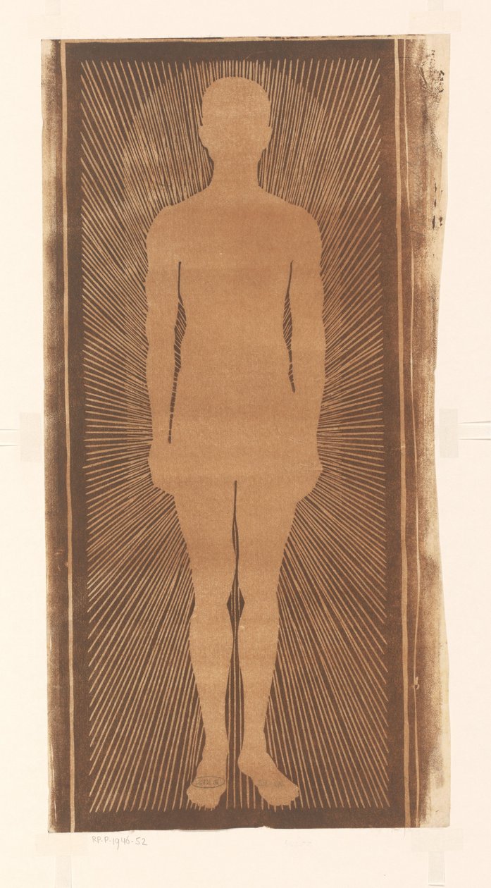 Etrafında ışınları olan bir adamın silueti by Samuel Jessurun de Mesquita (signed by artist)