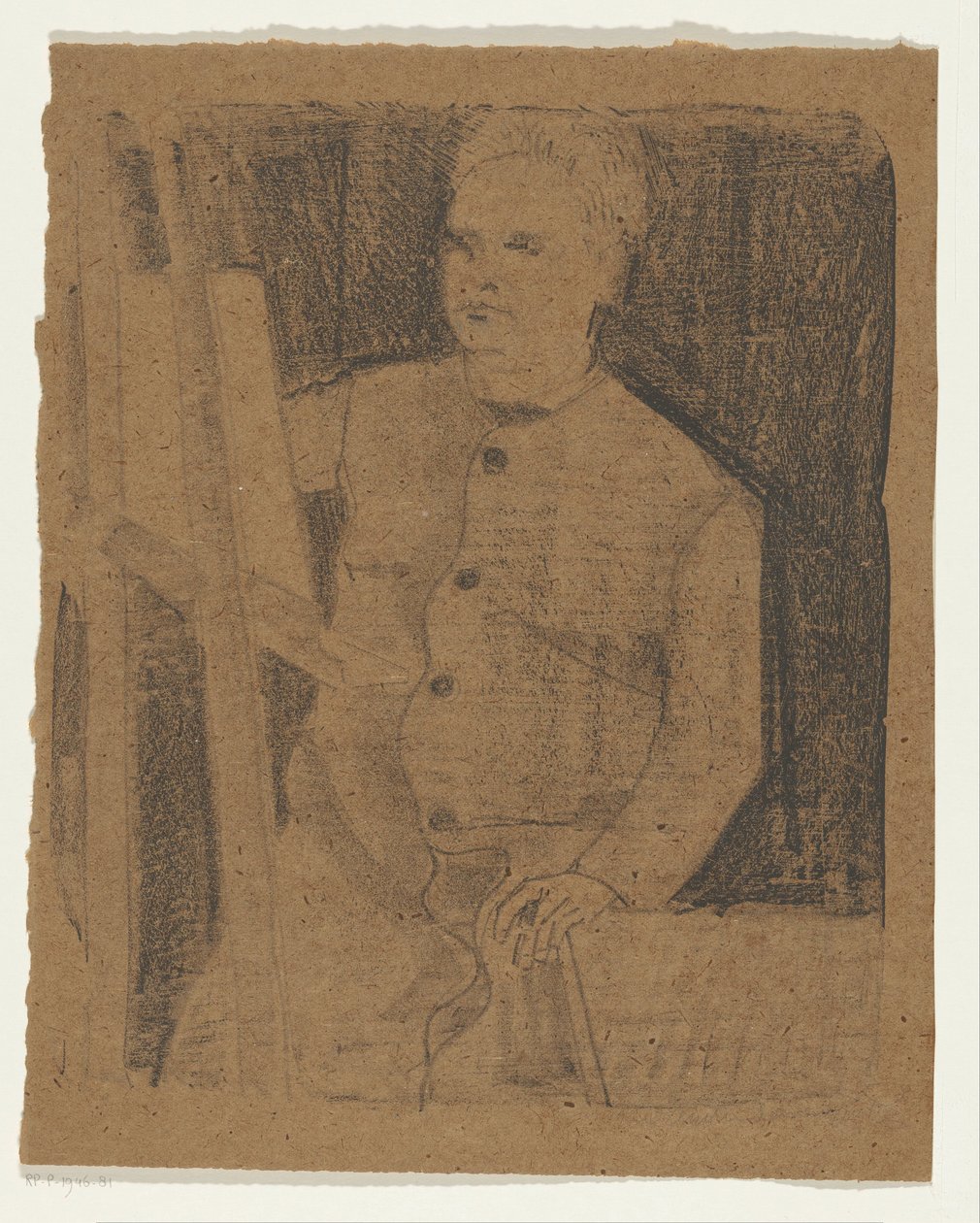 Şövale arkasında kendi kendine portre by Samuel Jessurun de Mesquita (signed by artist)