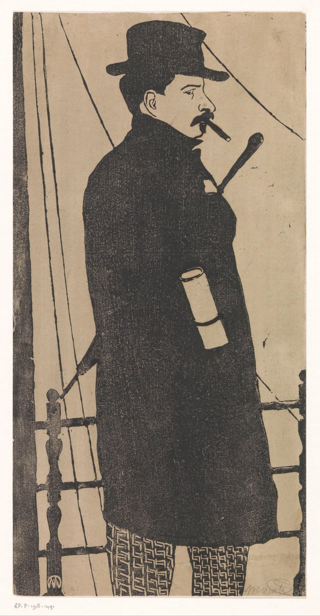 Ceket ve şapka ile kendi kendine portre by Samuel Jessurun de Mesquita (signed by artist)