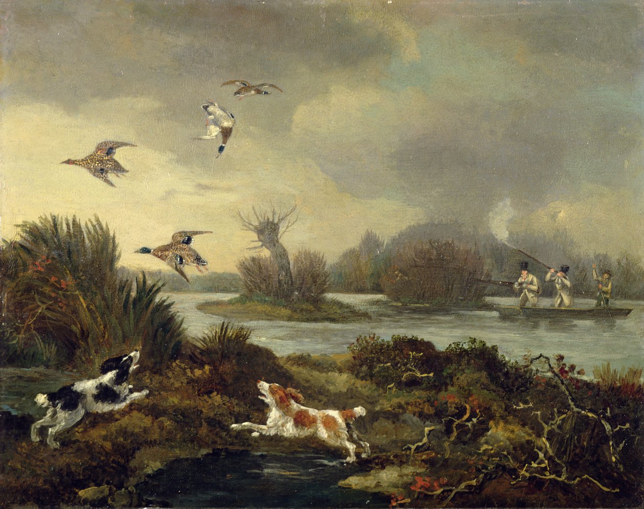 Ördek Çekimi, c.1820-45 (tuval üzerine yağlı boya) by Samuel John Egbert Jones