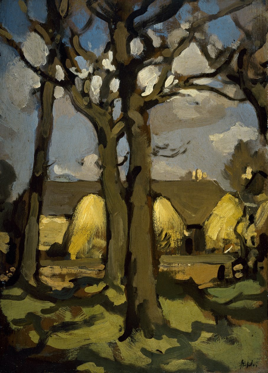 Çiftlik Sabitleme (panel üzerine yağ) by Samuel John Peploe