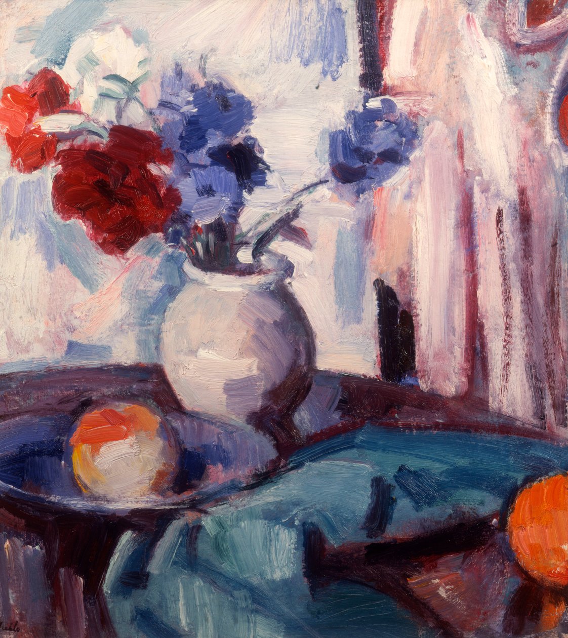 Çanak Çömlek Vazoda Karışık Karanfil ve Peygamber Çiçeği, c.1931 by Samuel John Peploe