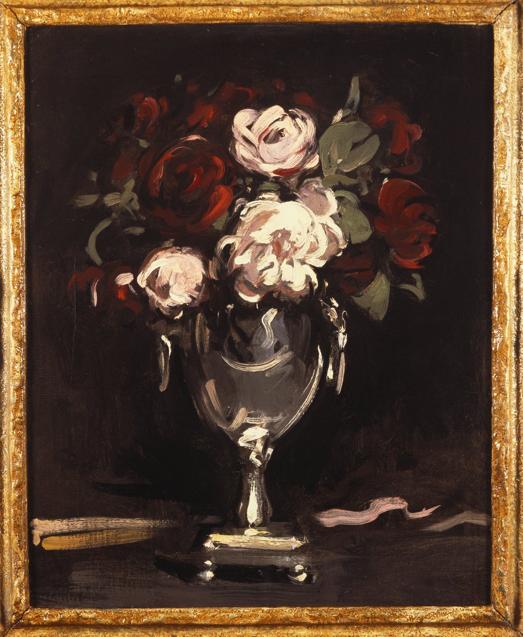 Gümüş Vazoda Kırmızı Beyaz Güller, 1897 dolayları by Samuel John Peploe