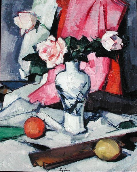 Japon Vazoda Güller, 1923 dolayları (tuval üzerine yağlı boya) by Samuel John Peploe