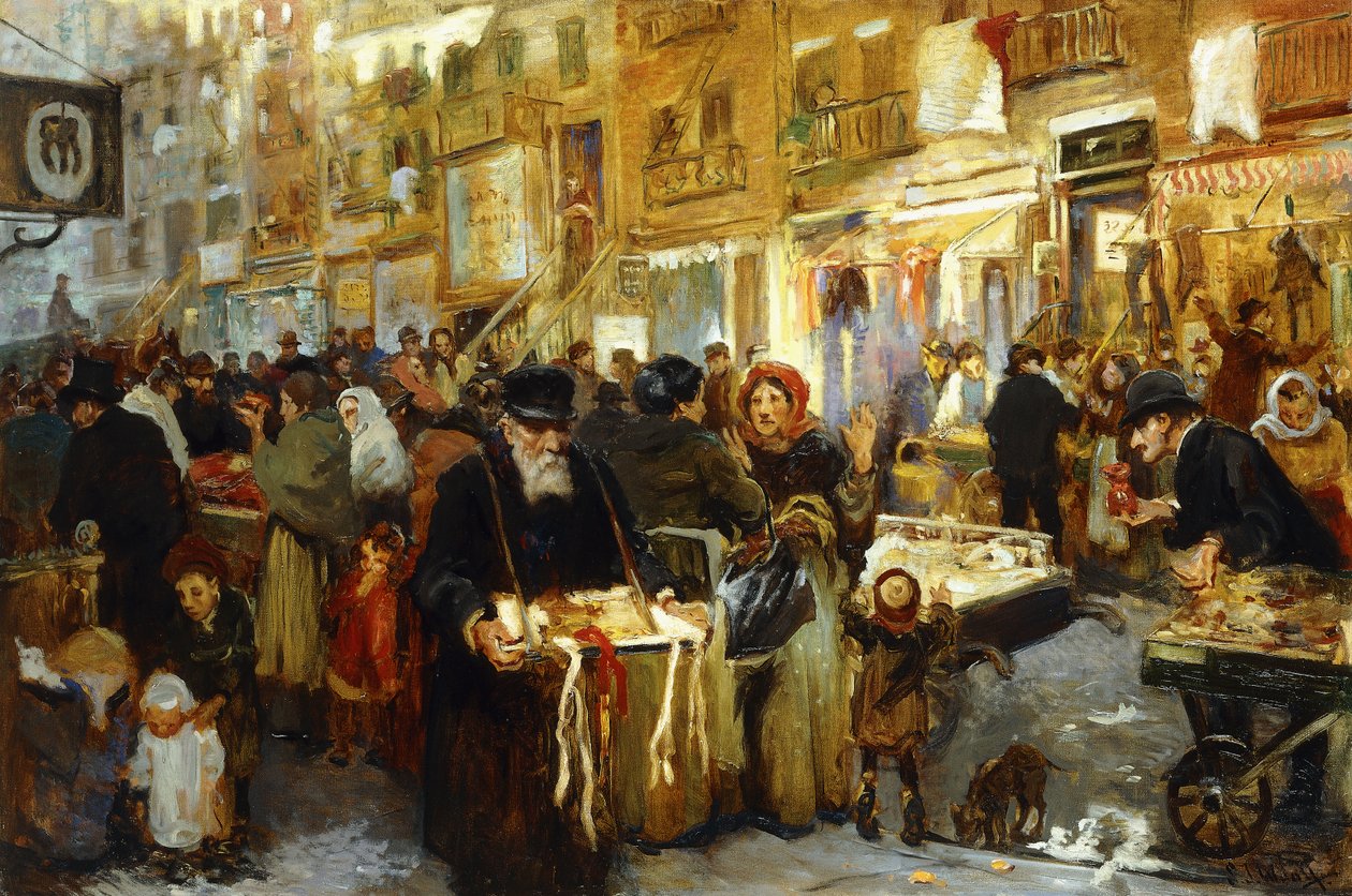 Aşağı Doğu Yakası, c.1914 (tuval üzerine yağlı boya) by Samuel Johnson Woolf