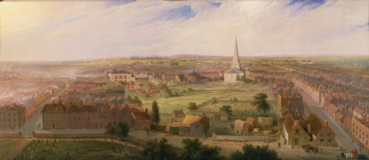 Aziz Philip Kilisesi Kubbesinden Birmingham, 1821 by Samuel Lines