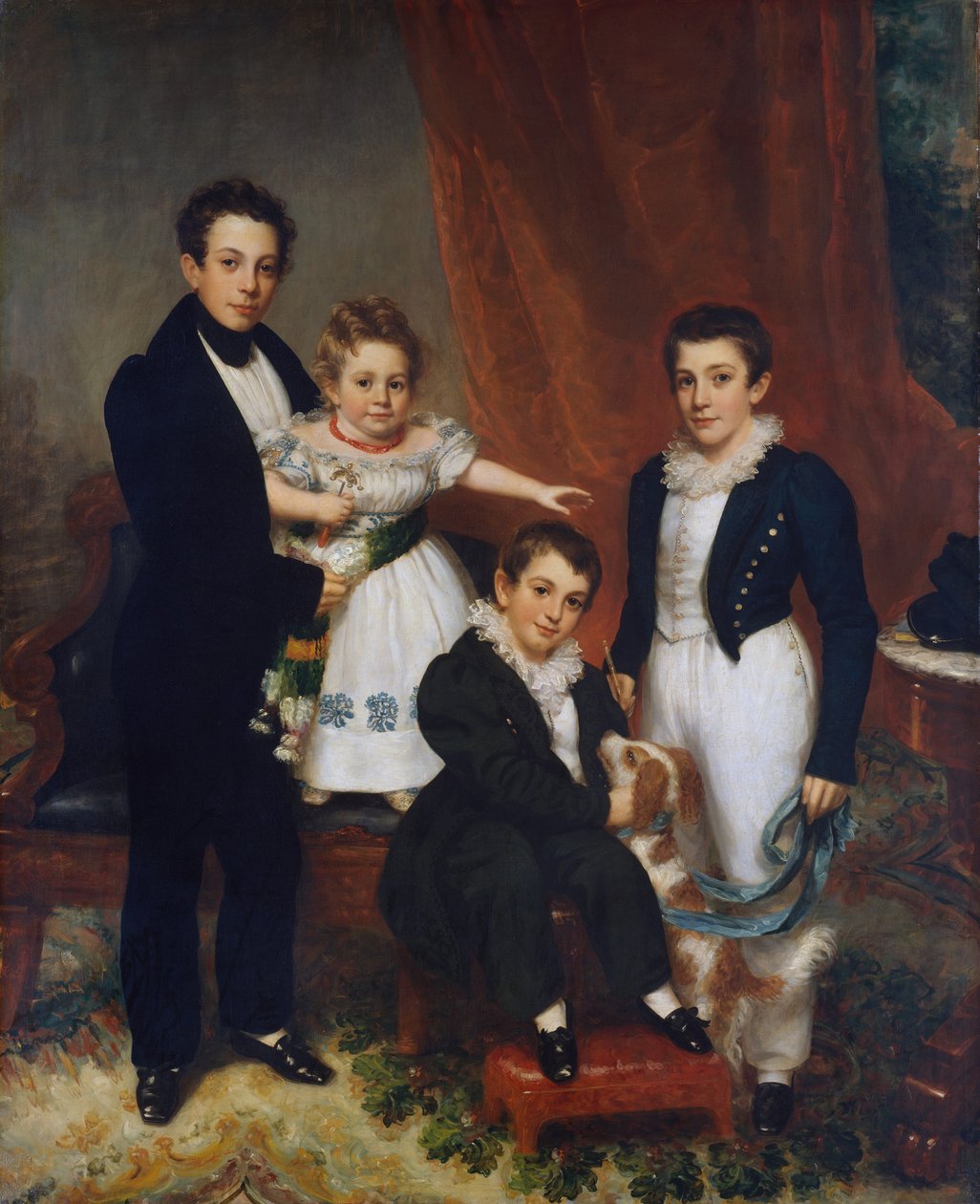 Knapp Çocukları, c.1833-34 (tuval üzerine yağlı boya) by Samuel Lovett Waldo
