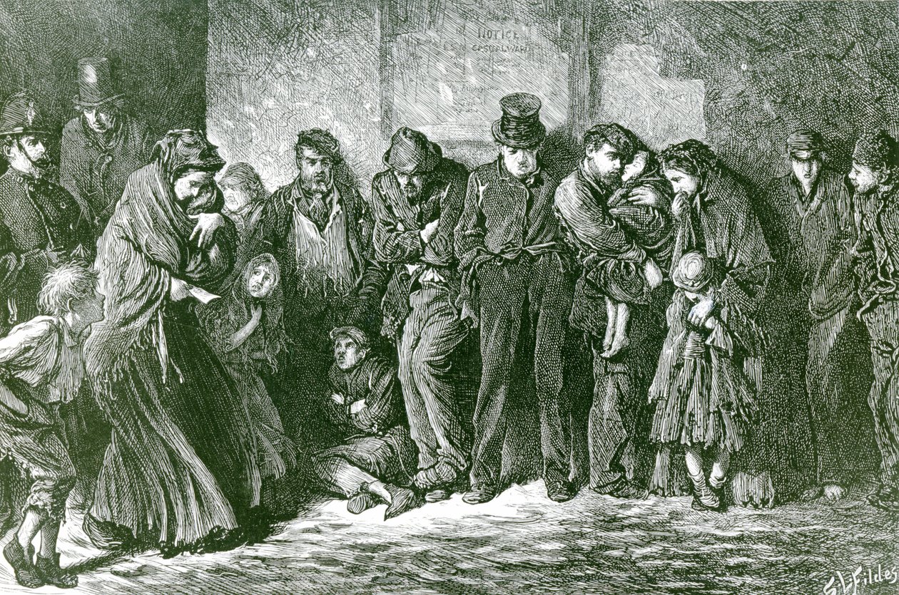 Evsiz ve Aç, 1869 by Samuel Luke Fildes