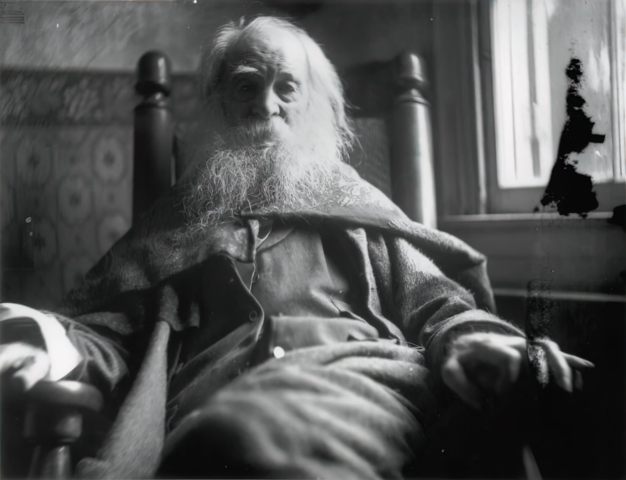 Walt Whitman, Camden, N.J., c. 1891. by Samuel Murray