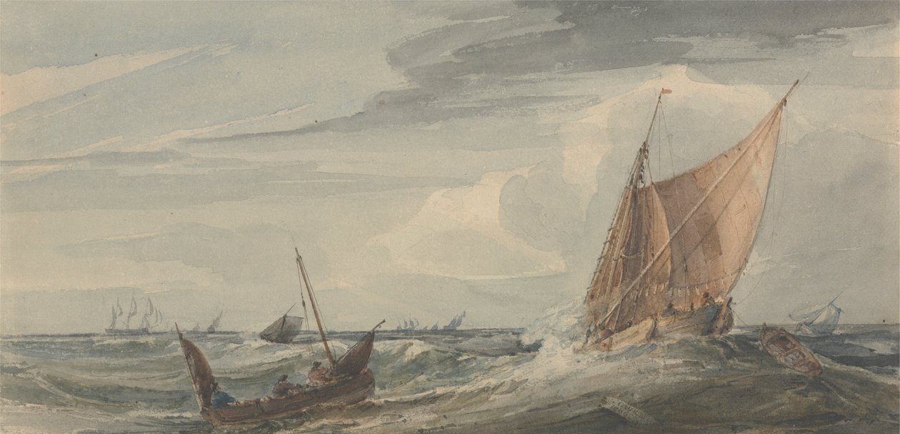 Fırtınalı Denizde Gemiler by Samuel Owen