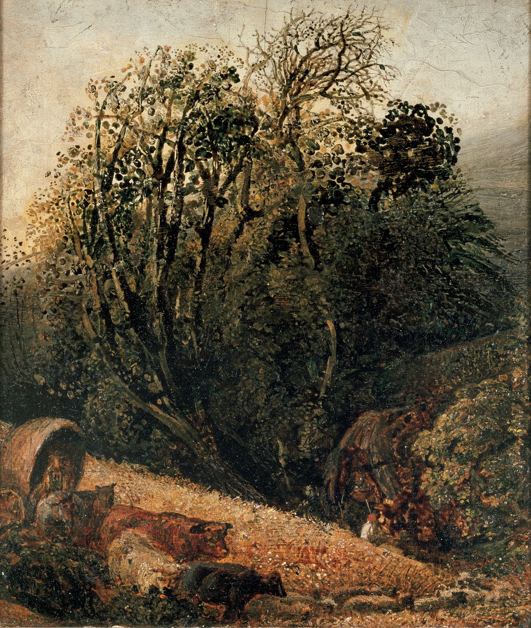 Ağaçlarla çevrili bir Mısır Tarlası, c1833-1834 by Samuel Palmer