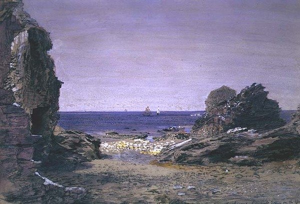 Tintagel, Cornwall yakınlarındaki Backways (suluboya) by Samuel Palmer